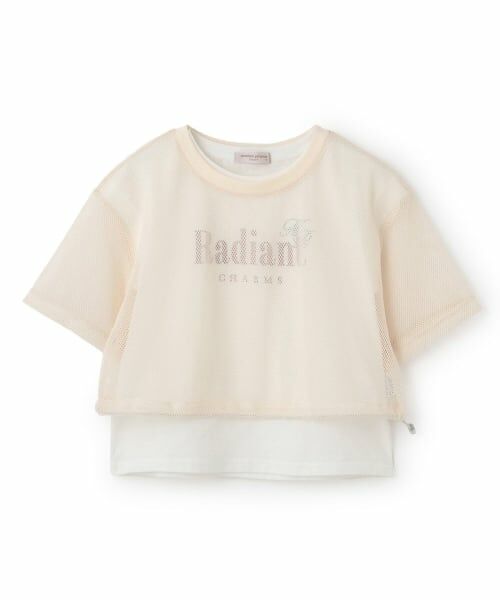 mezzo piano junior / メゾピアノジュニア Tシャツ | 【人気商品再入荷】【直営店で取り扱い無し】メッシュTシャツ＆Tシャツセット（アイボリー）