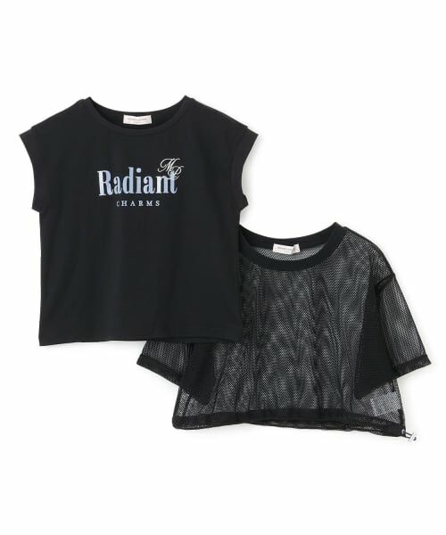 mezzo piano junior / メゾピアノジュニア Tシャツ | 【人気商品再入荷】【直営店で取り扱い無し】メッシュTシャツ＆Tシャツセット | 詳細2