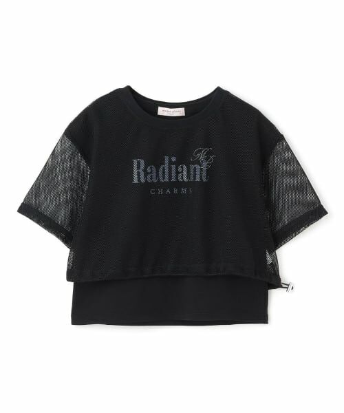 mezzo piano junior / メゾピアノジュニア Tシャツ | 【人気商品再入荷】【直営店で取り扱い無し】メッシュTシャツ＆Tシャツセット（黒）