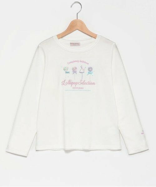 mezzo piano junior / メゾピアノジュニア Tシャツ | 【抗菌・消臭】ポップキャンディー長袖Ｔシャツ（オフ ホワイト）