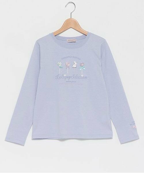 mezzo piano junior / メゾピアノジュニア Tシャツ | 【抗菌・消臭】ポップキャンディー長袖Ｔシャツ（ライト ブルー）