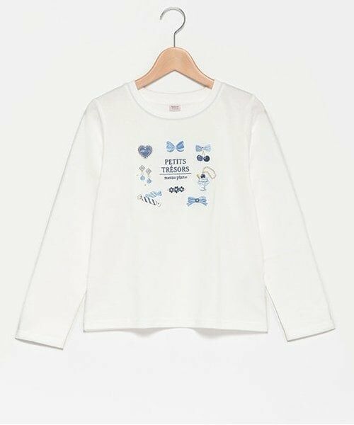 mezzo piano junior / メゾピアノジュニア Tシャツ | 【抗菌・消臭】アクセサリーモチーフ長袖Tシャツ（オフ ホワイト）