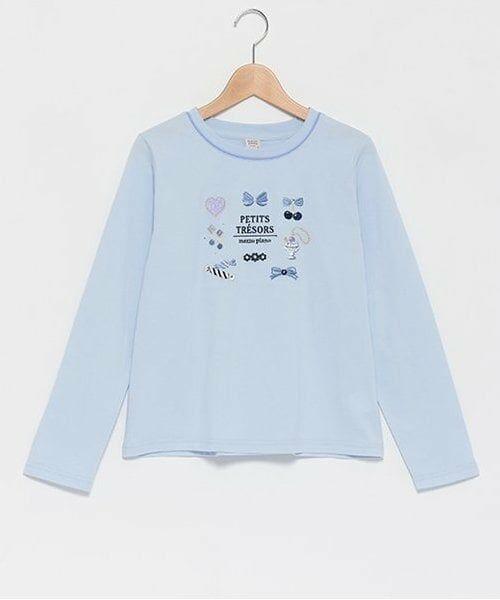 mezzo piano junior / メゾピアノジュニア Tシャツ | 【抗菌・消臭】アクセサリーモチーフ長袖Tシャツ（ライト ブルー）
