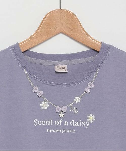 mezzo piano junior / メゾピアノジュニア Tシャツ | 【抗菌・消臭】デイジーネックレス半袖Tシャツ | 詳細2