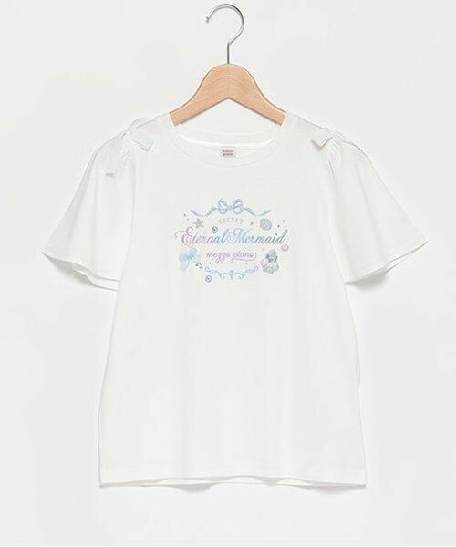 mezzo piano junior / メゾピアノジュニア Tシャツ | シェル&ジュエル半袖Tシャツ（オフ ホワイト）
