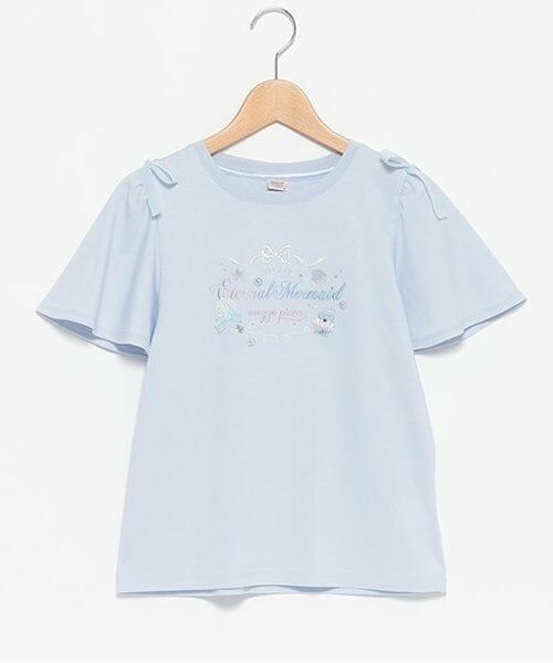 mezzo piano junior / メゾピアノジュニア Tシャツ | シェル&ジュエル半袖Tシャツ（ライト ブルー）
