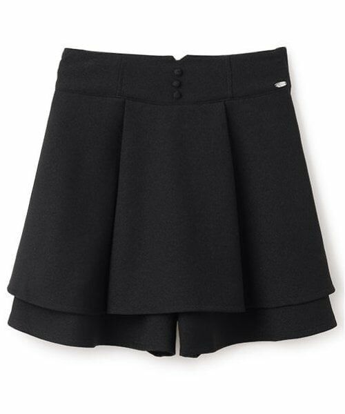 mezzo piano junior / メゾピアノジュニア ショート・ハーフ・半端丈パンツ | ティアードショートパンツ(黒)