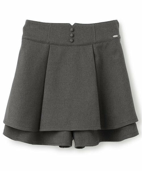 mezzo piano junior / メゾピアノジュニア ショート・ハーフ・半端丈パンツ | ティアードショートパンツ(グレー)