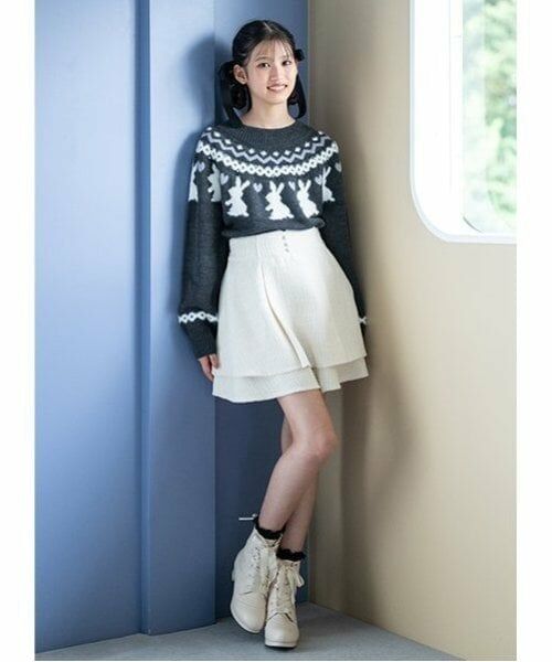 mezzo piano junior / メゾピアノジュニア ショート・ハーフ・半端丈パンツ | ツイードティアードショートパンツ | 詳細15