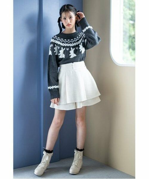 mezzo piano junior / メゾピアノジュニア ショート・ハーフ・半端丈パンツ | ツイードティアードショートパンツ | 詳細16