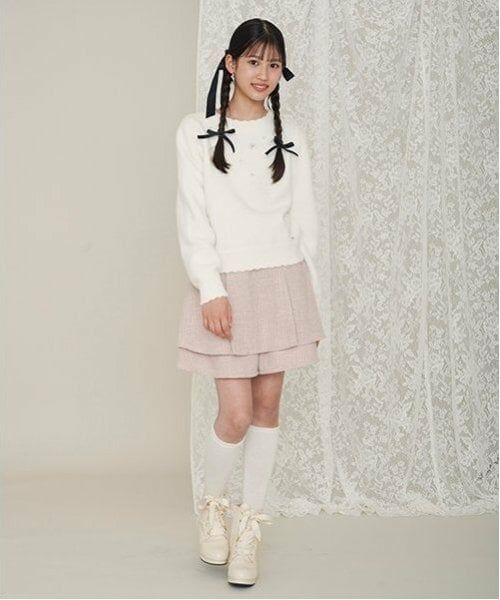 mezzo piano junior / メゾピアノジュニア ショート・ハーフ・半端丈パンツ | ツイードティアードショートパンツ | 詳細18