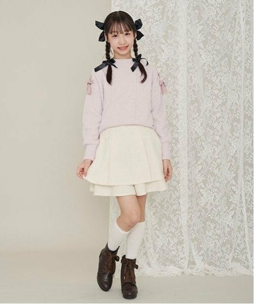 mezzo piano junior / メゾピアノジュニア ショート・ハーフ・半端丈パンツ | ツイードティアードショートパンツ | 詳細22