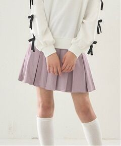 mezzo piano junior / メゾピアノジュニア ショート・ハーフ・半端丈パンツ | ハートバックルベルト ボックスプリーツスカパン