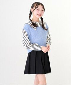 mezzo piano junior / メゾピアノジュニア ショート・ハーフ・半端丈パンツ | ハートバックルベルト ボックスプリーツスカパン