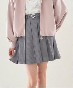 mezzo piano junior / メゾピアノジュニア ショート・ハーフ・半端丈パンツ | ハートバックルベルト ボックスプリーツスカパン