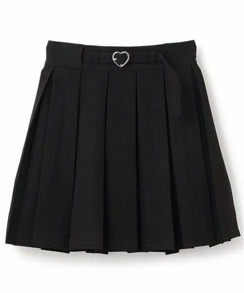 mezzo piano junior / メゾピアノジュニア ショート・ハーフ・半端丈パンツ | ハートバックルベルト ボックスプリーツスカパン | 詳細1