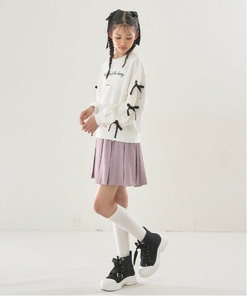 mezzo piano junior / メゾピアノジュニア ショート・ハーフ・半端丈パンツ | ハートバックルベルト ボックスプリーツスカパン | 詳細11