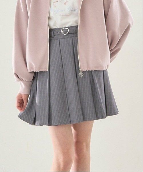 mezzo piano junior / メゾピアノジュニア ショート・ハーフ・半端丈パンツ | ハートバックルベルト ボックスプリーツスカパン | 詳細13