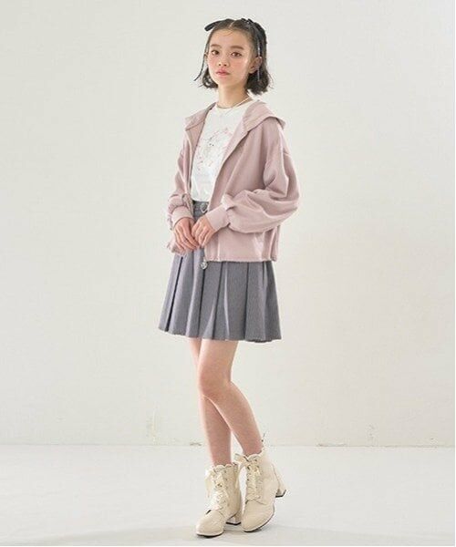 mezzo piano junior / メゾピアノジュニア ショート・ハーフ・半端丈パンツ | ハートバックルベルト ボックスプリーツスカパン | 詳細14