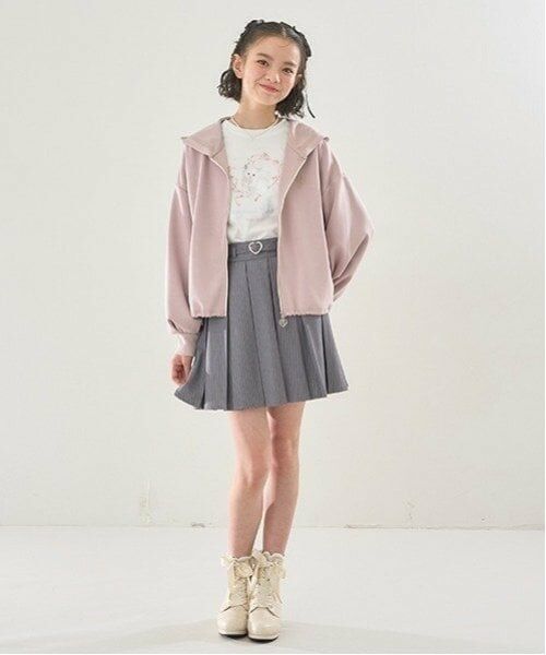 mezzo piano junior / メゾピアノジュニア ショート・ハーフ・半端丈パンツ | ハートバックルベルト ボックスプリーツスカパン | 詳細15