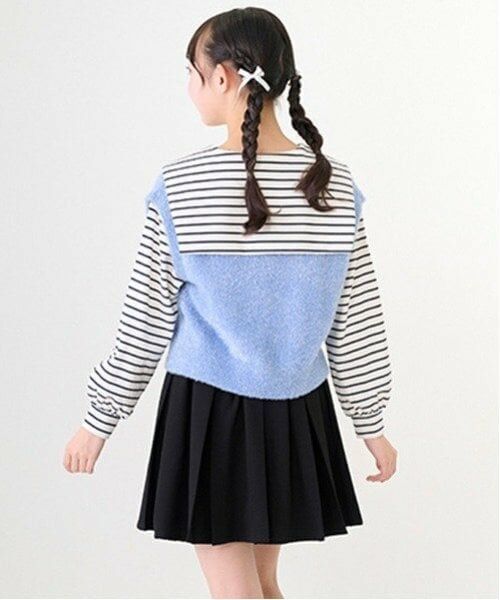 mezzo piano junior / メゾピアノジュニア ショート・ハーフ・半端丈パンツ | ハートバックルベルト ボックスプリーツスカパン | 詳細16