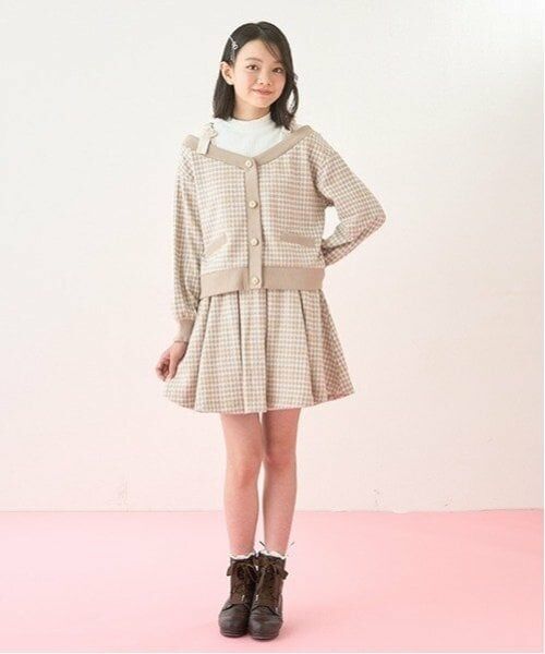 mezzo piano junior / メゾピアノジュニア ショート・ハーフ・半端丈パンツ | 千鳥柄ジャカードスカパン | 詳細1