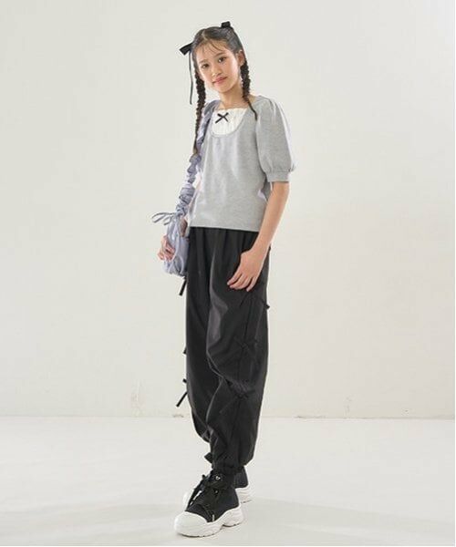 mezzo piano junior / メゾピアノジュニア その他パンツ | 【吸水速乾】サイドリボンパラシュートパンツ | 詳細12