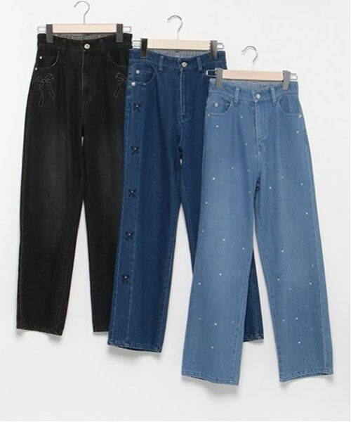 mezzo piano junior / メゾピアノジュニア その他パンツ | アソートデザイン美脚ルーズストレートデニムパンツ | 詳細12