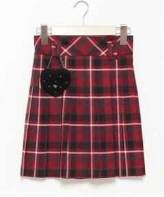 mezzo piano junior / メゾピアノジュニア ミニ・ひざ丈スカート | ハートミニバッグ付き別注チェックプリーツスカート