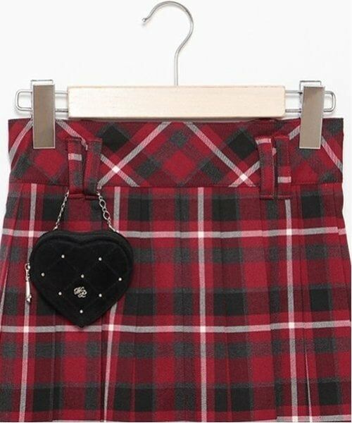 mezzo piano junior / メゾピアノジュニア ミニ・ひざ丈スカート | ハートミニバッグ付き別注チェックプリーツスカート | 詳細2