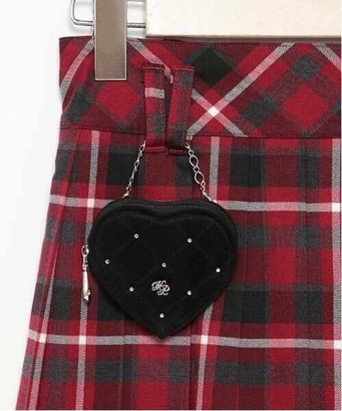mezzo piano junior / メゾピアノジュニア ミニ・ひざ丈スカート | ハートミニバッグ付き別注チェックプリーツスカート | 詳細5