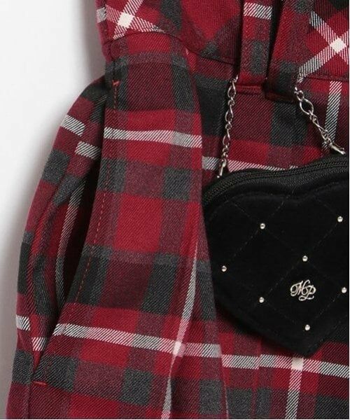 mezzo piano junior / メゾピアノジュニア ミニ・ひざ丈スカート | ハートミニバッグ付き別注チェックプリーツスカート | 詳細7