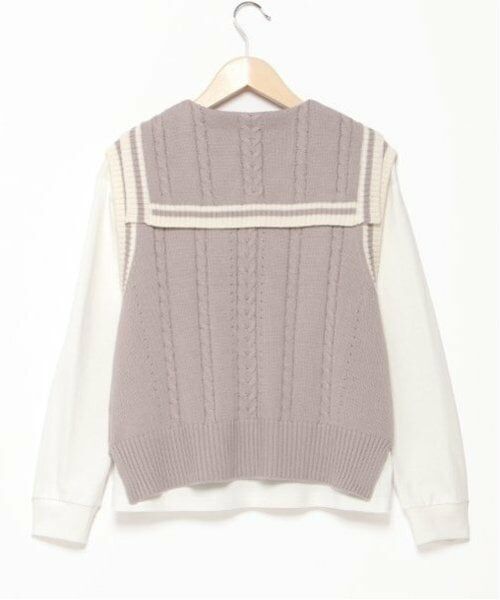 mezzo piano junior / メゾピアノジュニア ニット・セーター | セーラーニットベスト&Tシャツセット | 詳細1