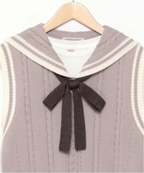 mezzo piano junior / メゾピアノジュニア ニット・セーター | セーラーニットベスト&Tシャツセット | 詳細3