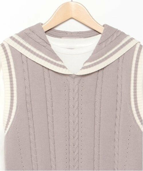 mezzo piano junior / メゾピアノジュニア ニット・セーター | セーラーニットベスト&Tシャツセット | 詳細4