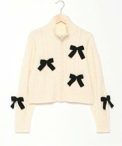 mezzo piano junior / メゾピアノジュニア カーディガン・ボレロ | Wジップリボンカーディガン