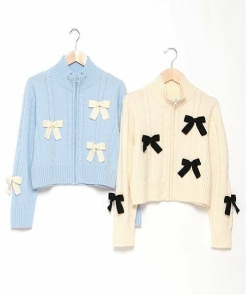 mezzo piano junior / メゾピアノジュニア カーディガン・ボレロ | Wジップリボンカーディガン | 詳細6