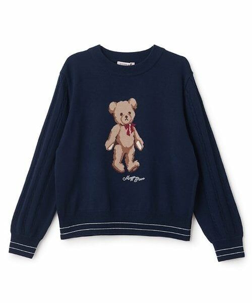 mezzo piano junior / メゾピアノジュニア スウェット | くまさんニット（紺）