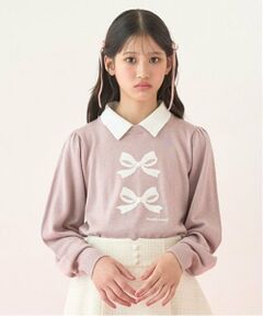 mezzo piano junior / メゾピアノジュニア ニット・セーター | 衿つきリボンニット