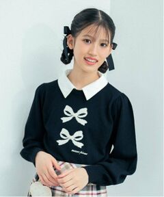 mezzo piano junior / メゾピアノジュニア ニット・セーター | 衿つきリボンニット