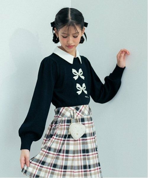 mezzo piano junior / メゾピアノジュニア ニット・セーター | 衿つきリボンニット | 詳細10