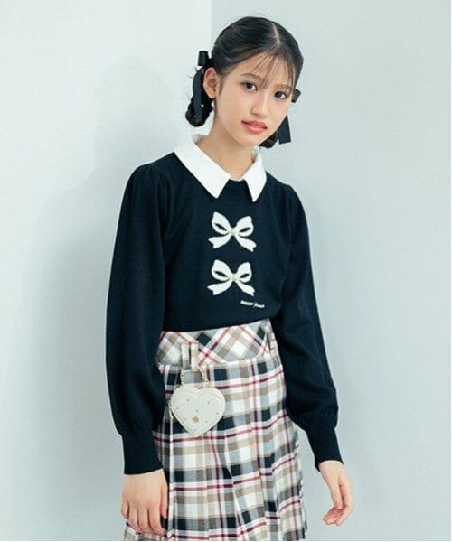 mezzo piano junior / メゾピアノジュニア ニット・セーター | 衿つきリボンニット | 詳細11