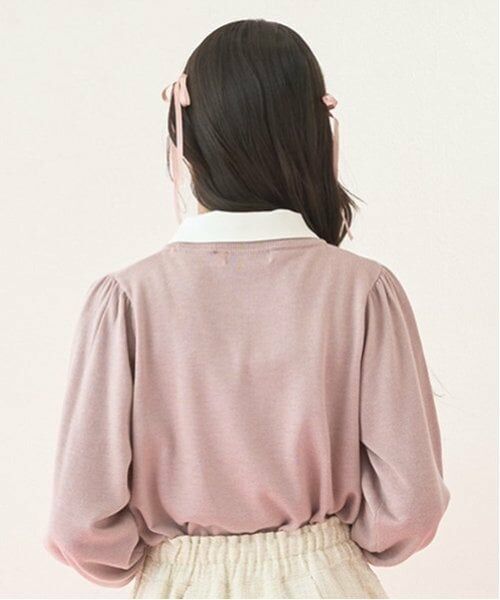 mezzo piano junior / メゾピアノジュニア ニット・セーター | 衿つきリボンニット | 詳細4