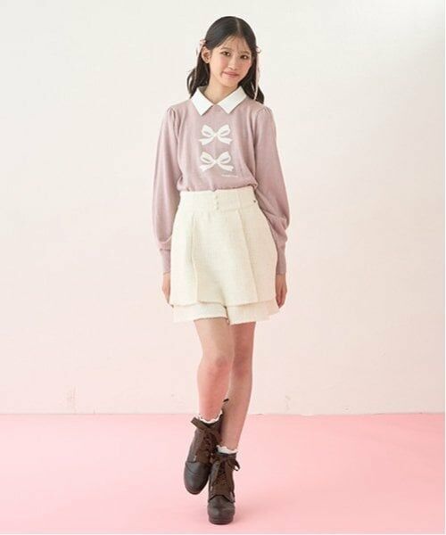 mezzo piano junior / メゾピアノジュニア ニット・セーター | 衿つきリボンニット | 詳細5