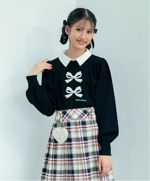 mezzo piano junior / メゾピアノジュニア ニット・セーター | 衿つきリボンニット | 詳細9