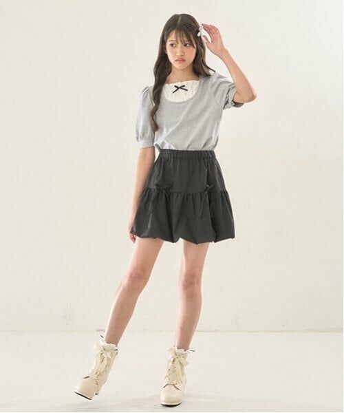 mezzo piano junior / メゾピアノジュニア Tシャツ | 布帛切り替えTシャツ(7分丈) | 詳細11