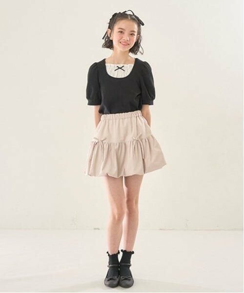 mezzo piano junior / メゾピアノジュニア Tシャツ | 布帛切り替えTシャツ(7分丈) | 詳細16