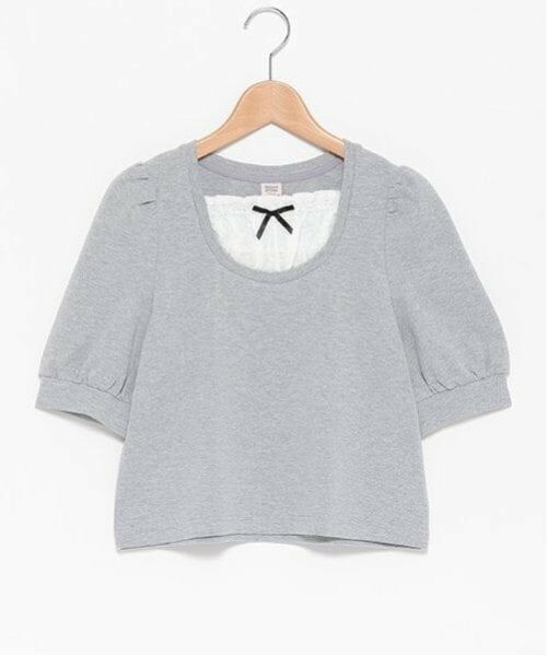 mezzo piano junior / メゾピアノジュニア Tシャツ | 布帛切り替えTシャツ(7分丈) | 詳細2