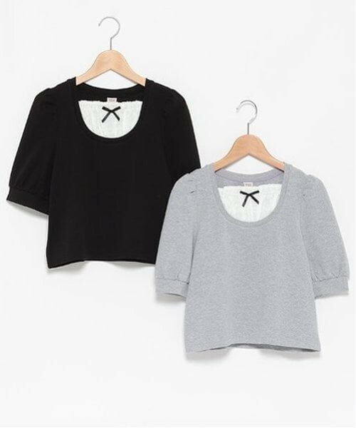 mezzo piano junior / メゾピアノジュニア Tシャツ | 布帛切り替えTシャツ(7分丈) | 詳細9