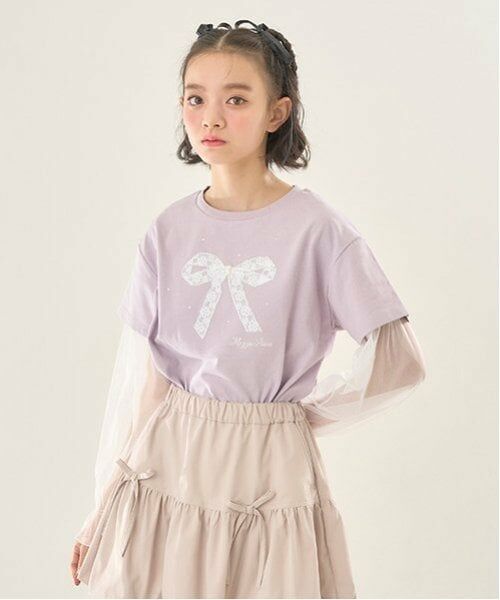 mezzo piano junior / メゾピアノジュニア Tシャツ | 袖チュールレイヤードTシャツ | 詳細16
